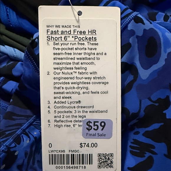 lululemon athletica Fast and Free High Rise Short 6” 5 Pockets Short - Picture 4 of 4